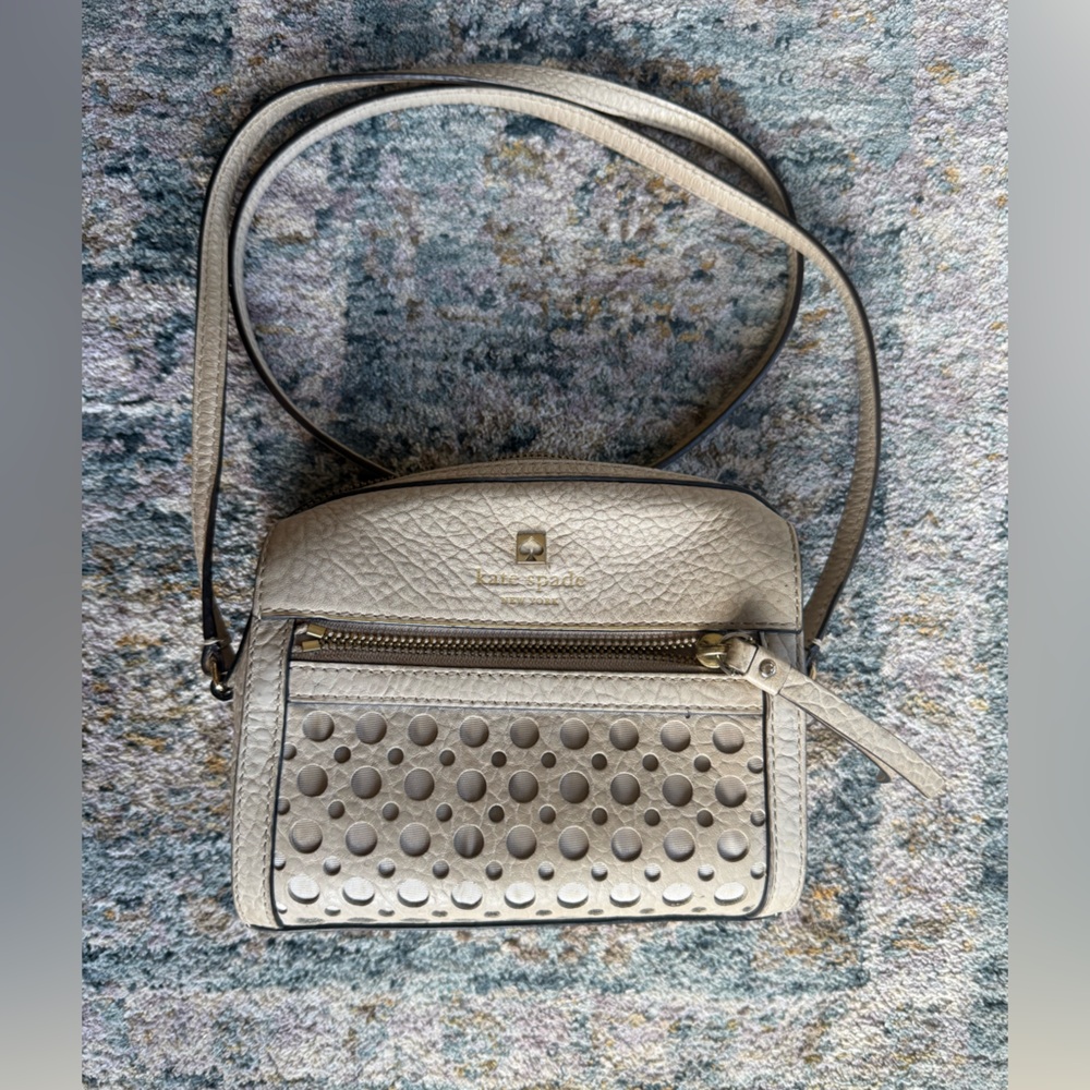 Kate Spade Cream Textured Crossbody Bag